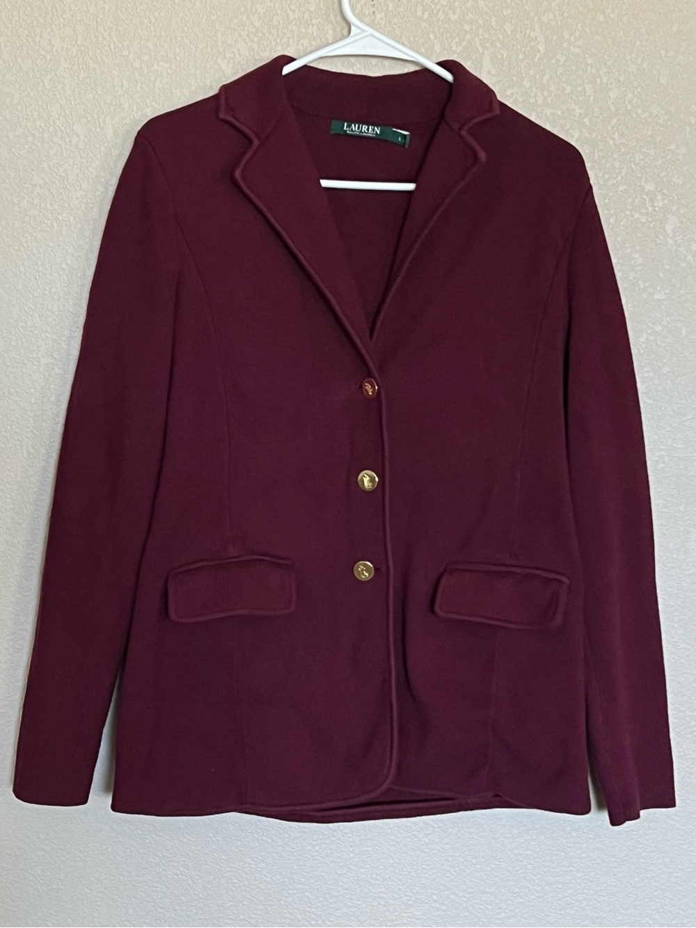 Lauren Ralph Lauren Wine Red cotton-blend blazer